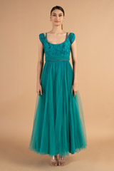 Teal Cold Shoulder Gown3412 video